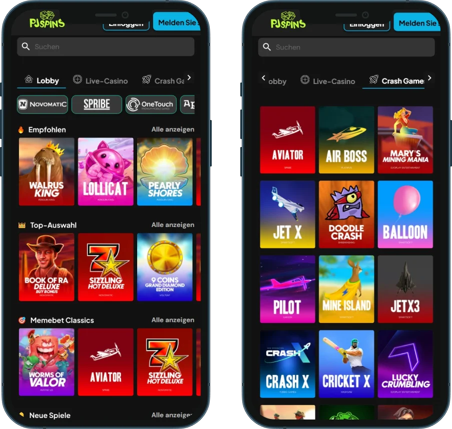PjSpins für unterwegs – Mobiles Spielen