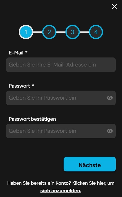 Registrierung und Login